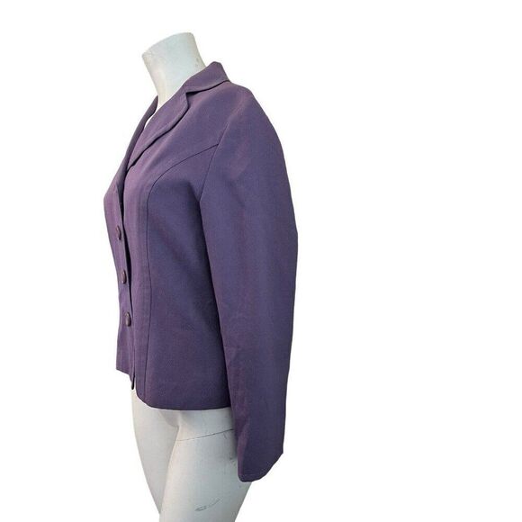 Pendleton Ladies Size 6 Purple Blazer Wool Jacket Lined Button Front Tailored - Picture 2 of 7